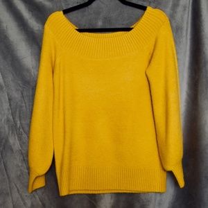 Off-The-Shoulder Yellow Sweater